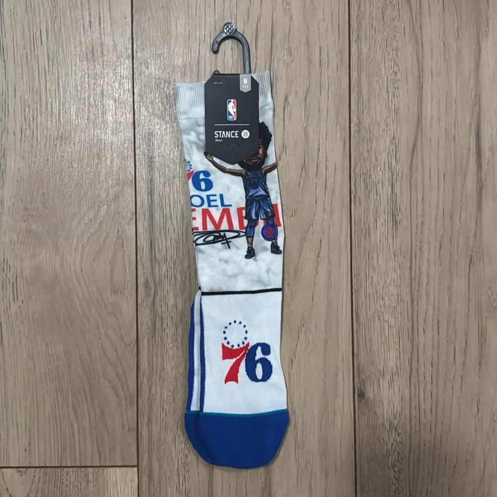 NWT Stance Joel Embiid Big Head Philadelphia Sixers NBA Socks Size M (6-8.5)